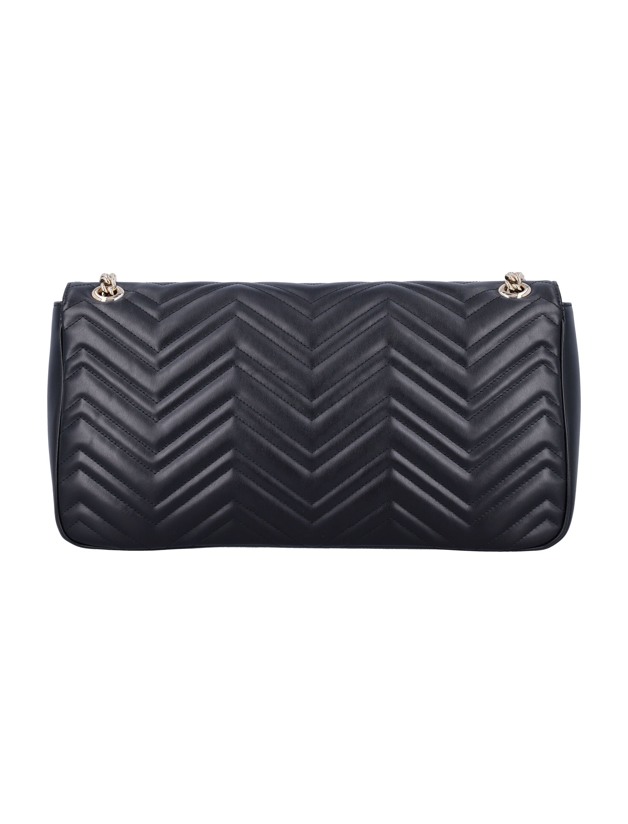 GUCCI Large Chevron Lambskin Shoulder Handbag