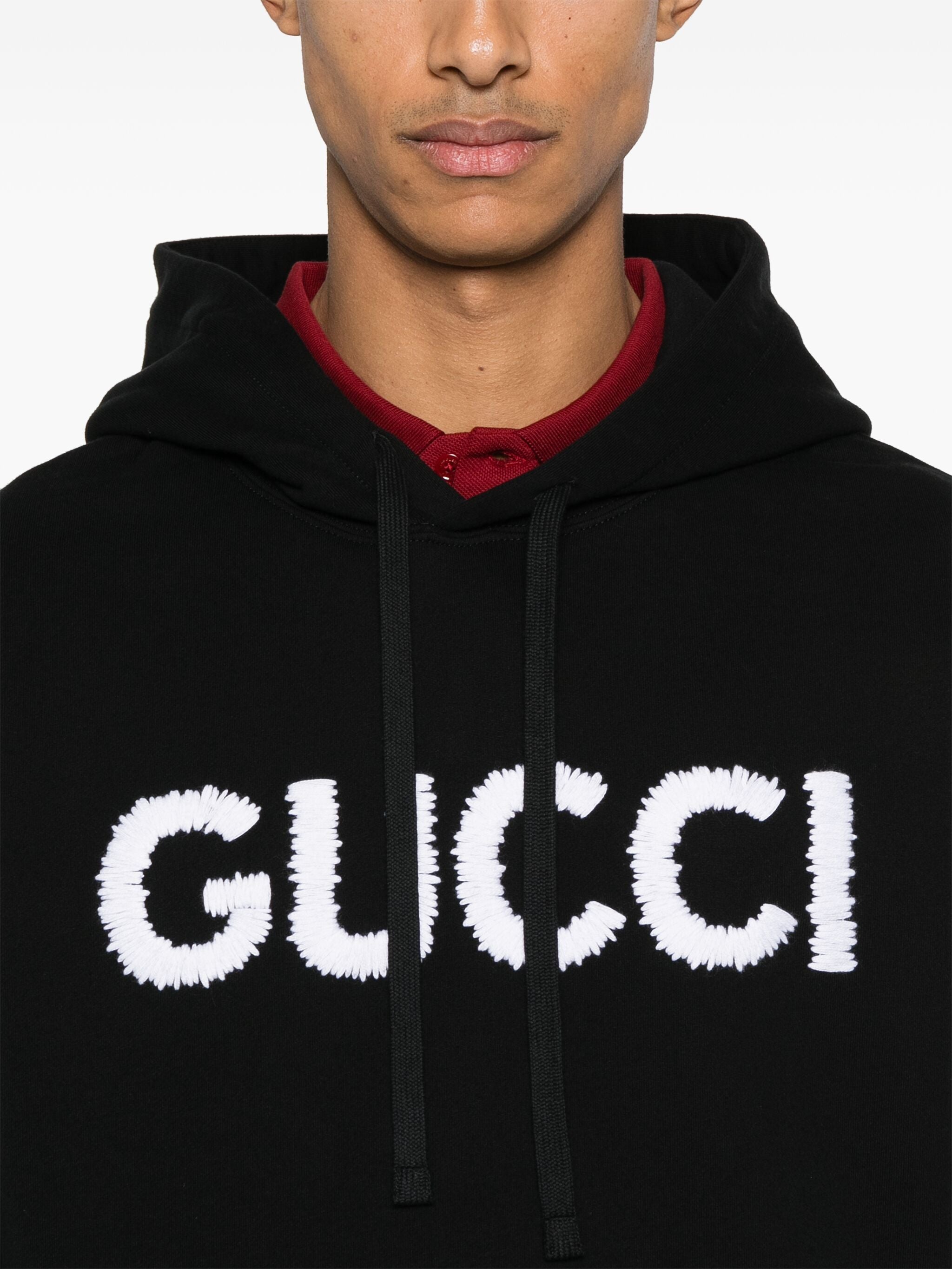 GUCCI Cotton Hoodie with Contrasting Logo