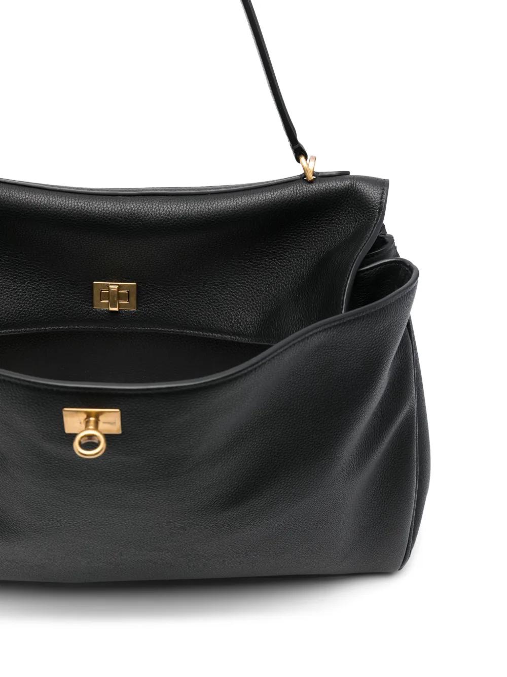 BALENCIAGA Mini Leather Handbag with Gold Details