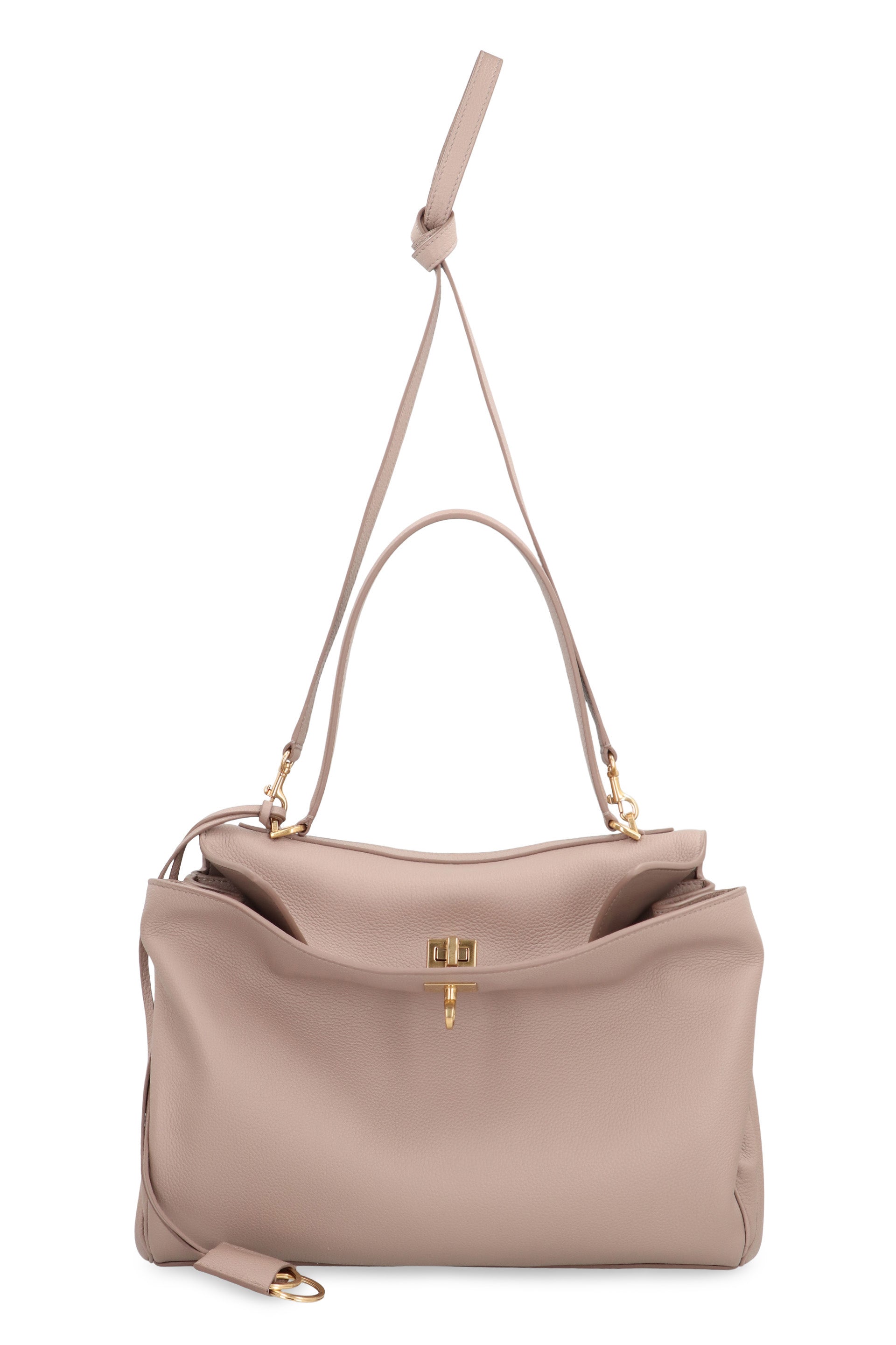 BALENCIAGA Mini Hammered Leather Handbag with Antique Gold Finishes - FW25