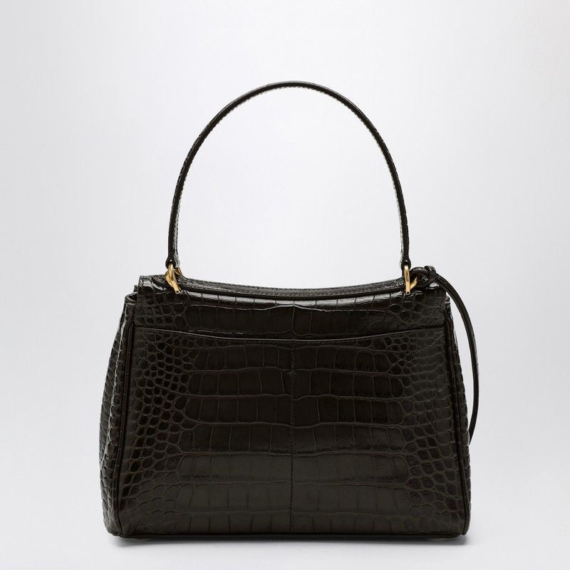 BALENCIAGA Medium Chain Handbag with Crocodile Effect