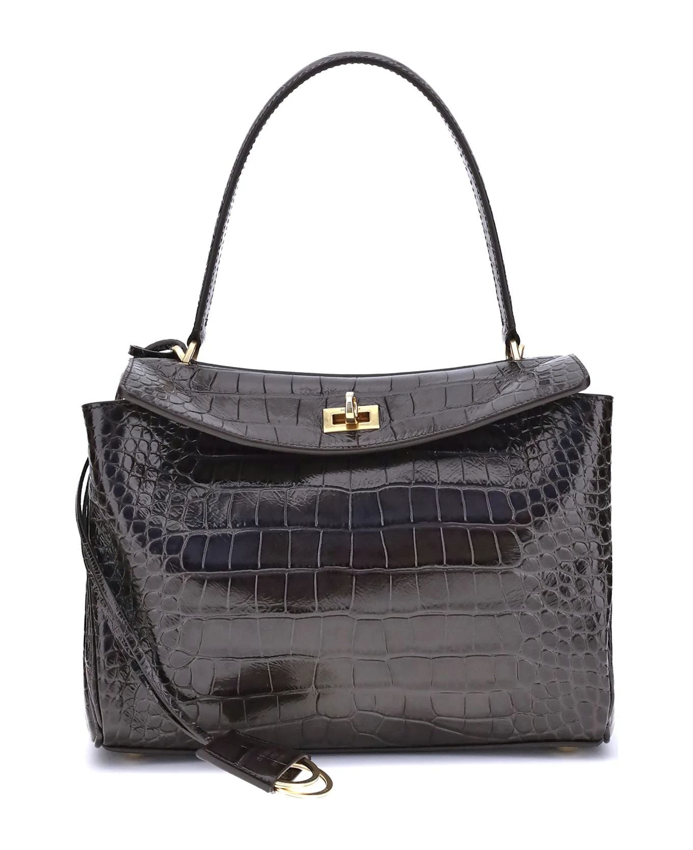 BALENCIAGA Medium Chain Handbag with Crocodile Effect