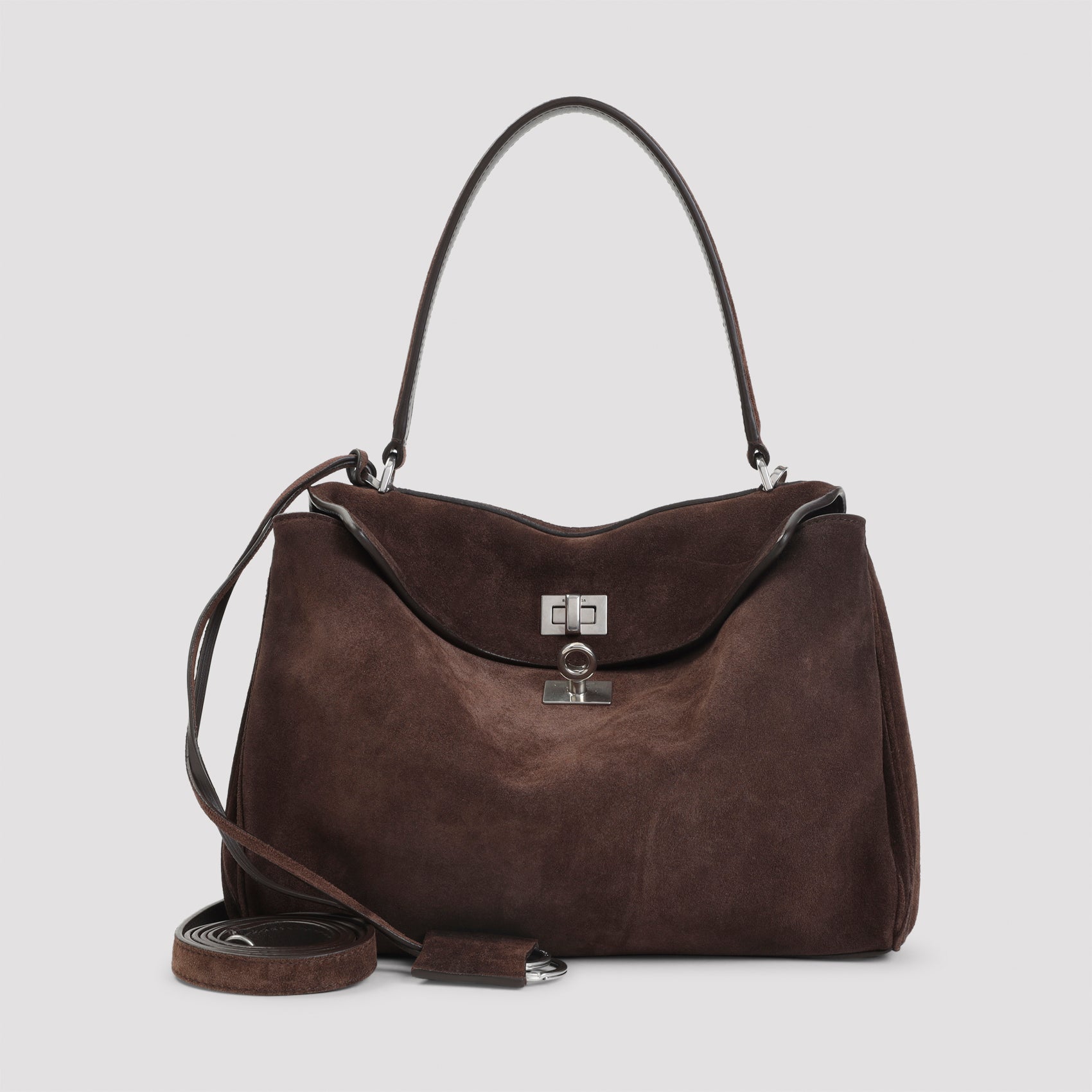 BALENCIAGA Suede Leather Rodeo Top Handle Handbag