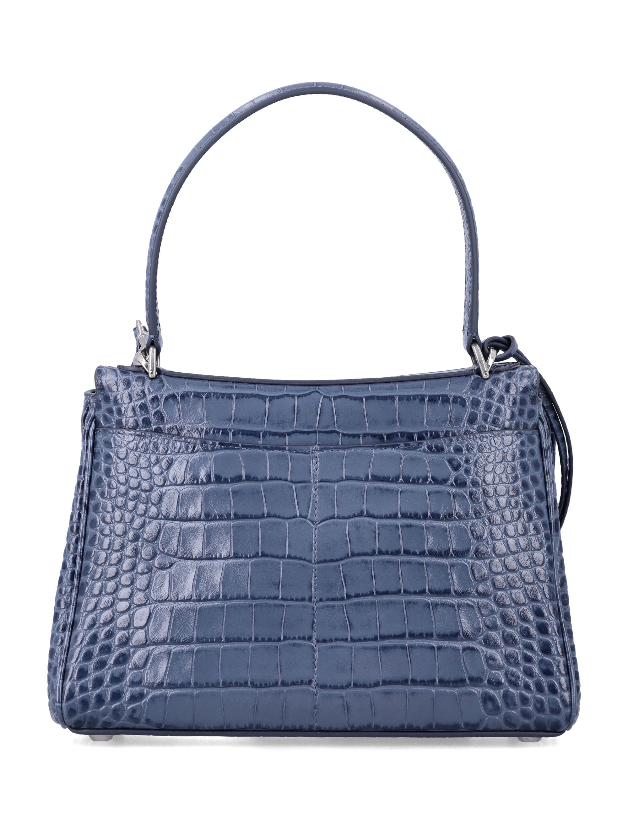 BALENCIAGA Mini Crocodile-Embossed Calfskin Handbag