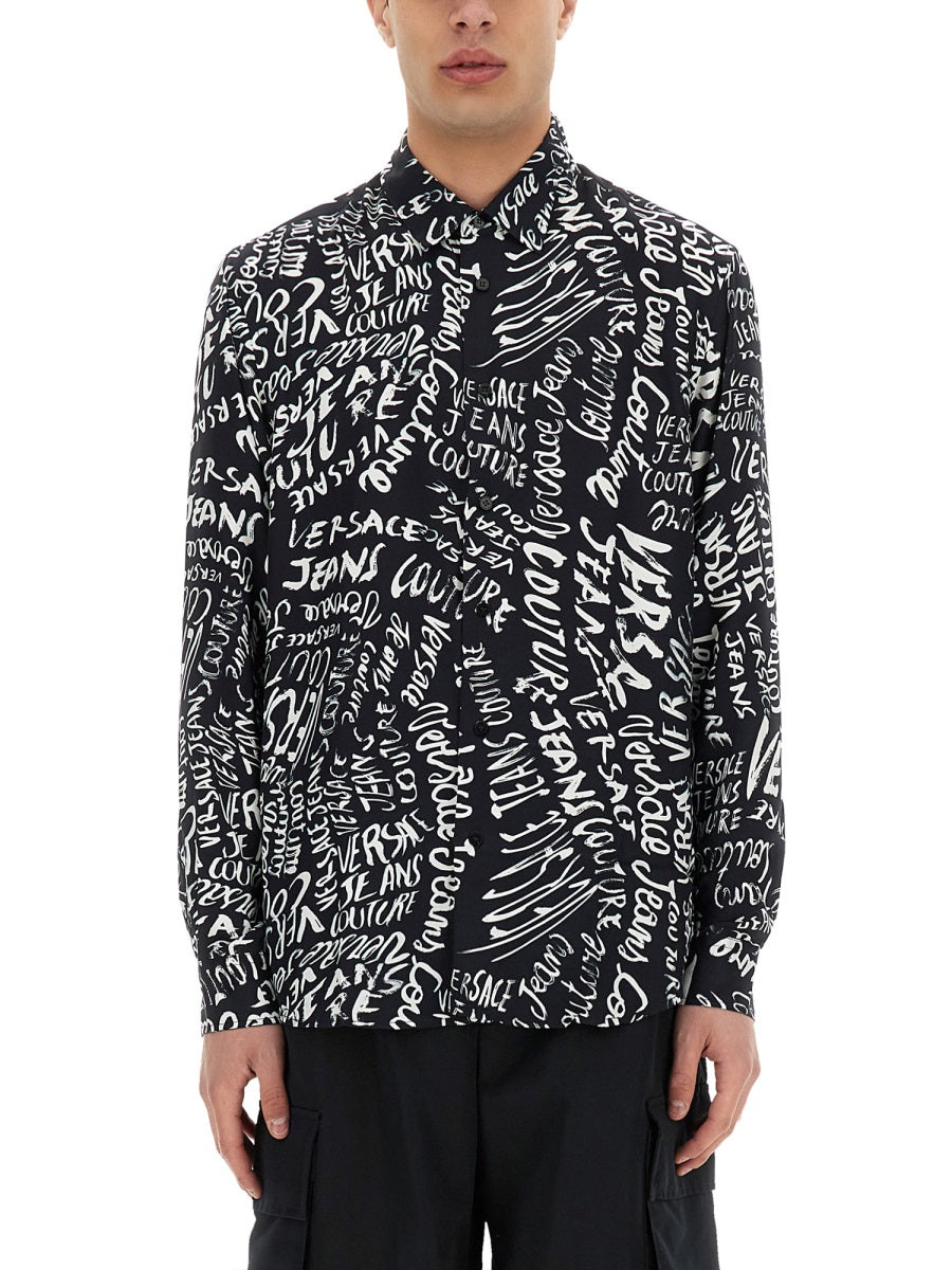 VERSACE JEANS COUTURE Logomania Print Shirt - Size 48 IT