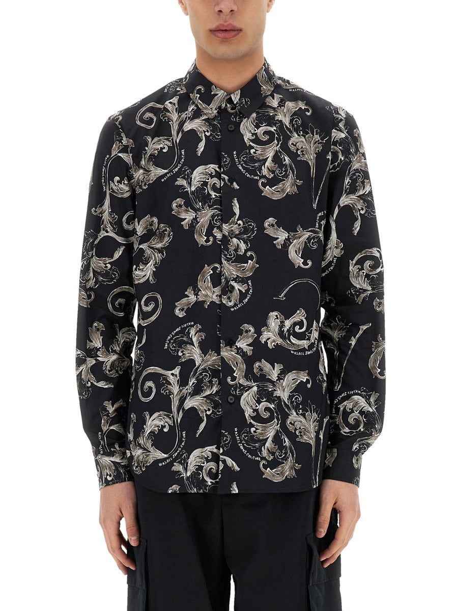 VERSACE JEANS COUTURE Baroque Outline Print Shirt - Size 48