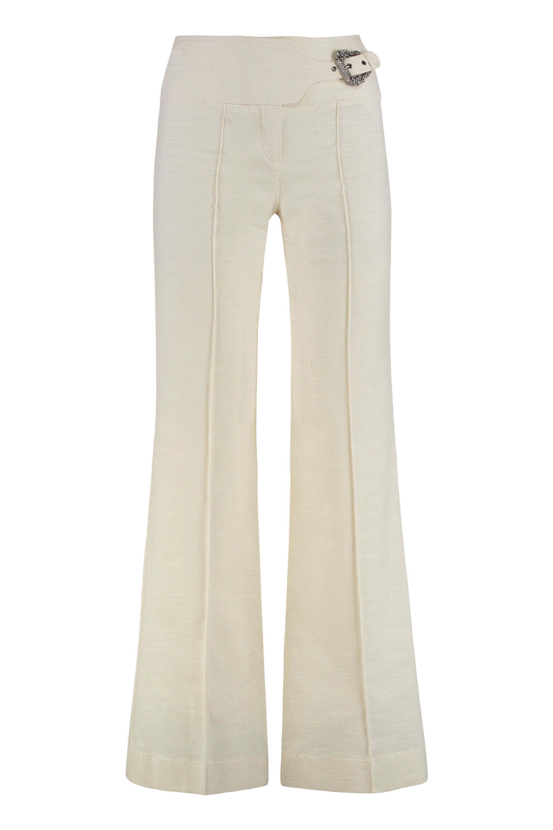 VERSACE JEANS COUTURE Straight-Leg Trousers with Front Metal Buckle