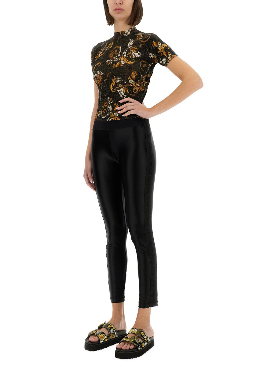 VERSACE JEANS COUTURE Mini Cropped Baroque Knit T-Shirt