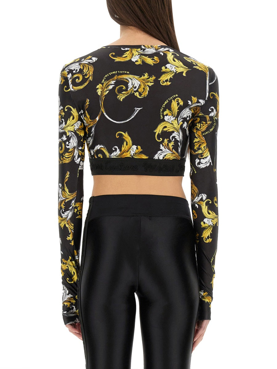 VERSACE JEANS COUTURE Mini Cropped Baroque Top