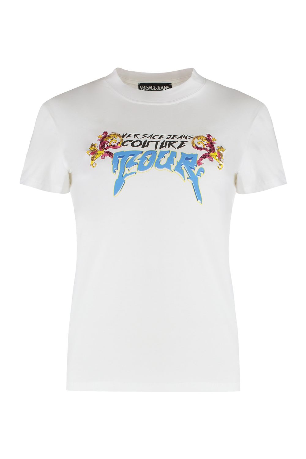 VERSACE JEANS COUTURE Logo Print Sequin T-Shirt