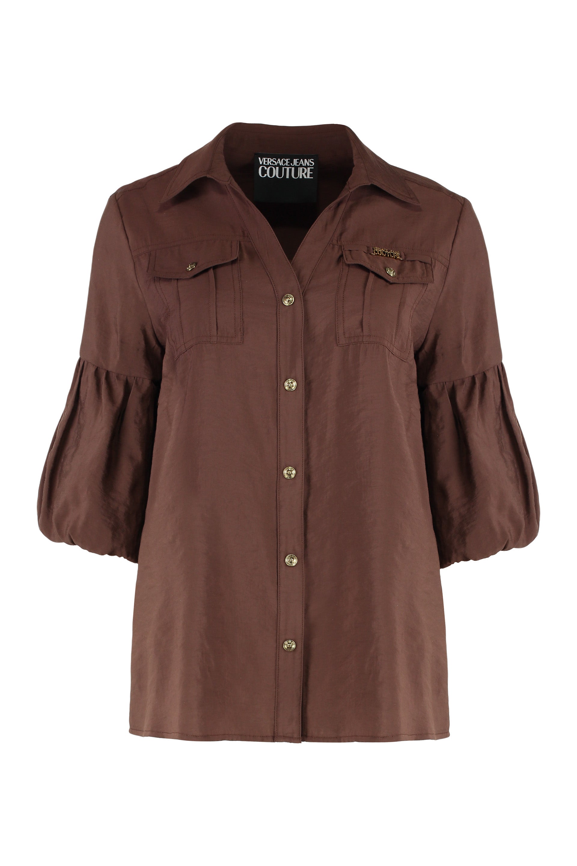 VERSACE JEANS COUTURE Gathered Logo Shirt - Women's