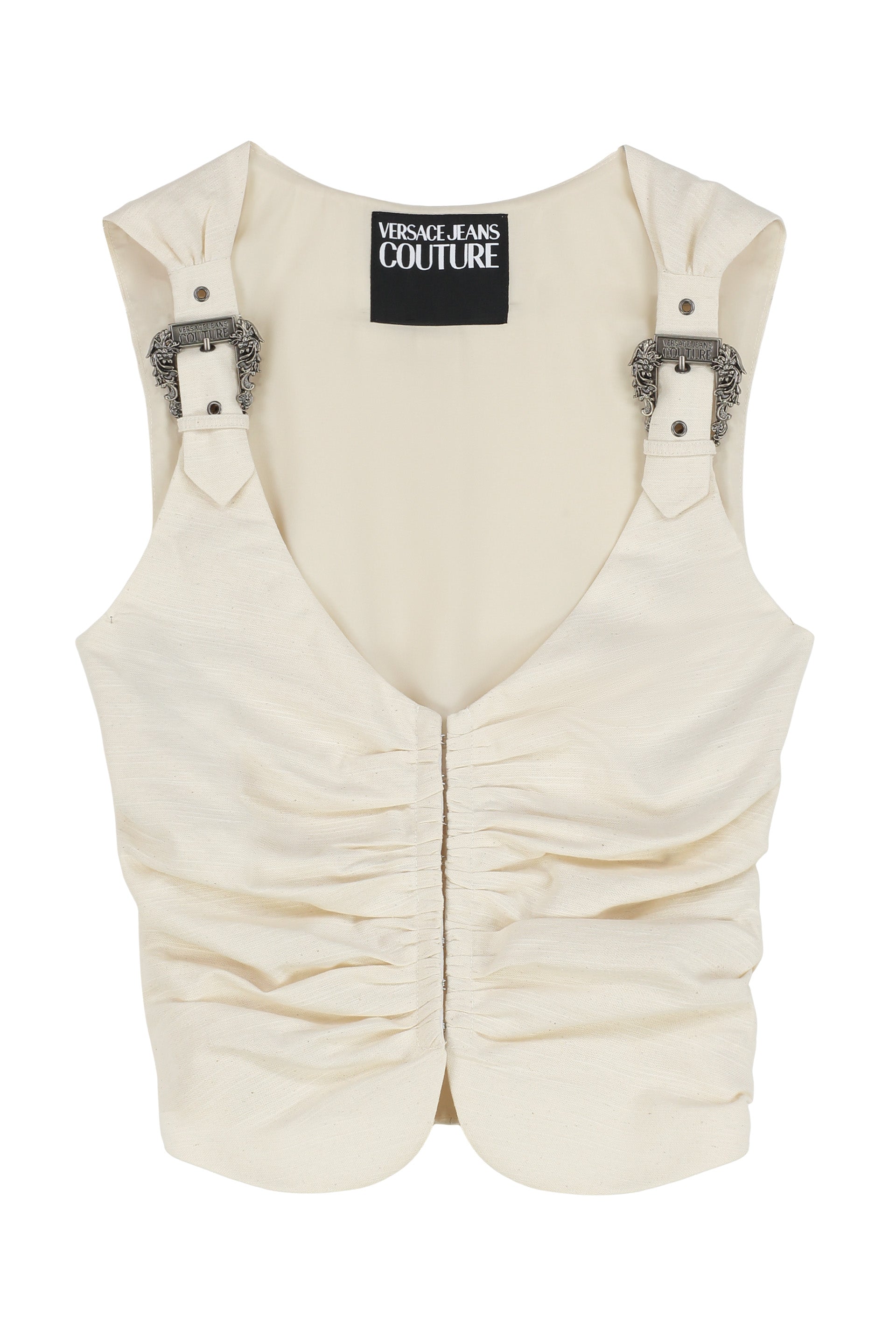 VERSACE JEANS COUTURE Gathered Cotton Top