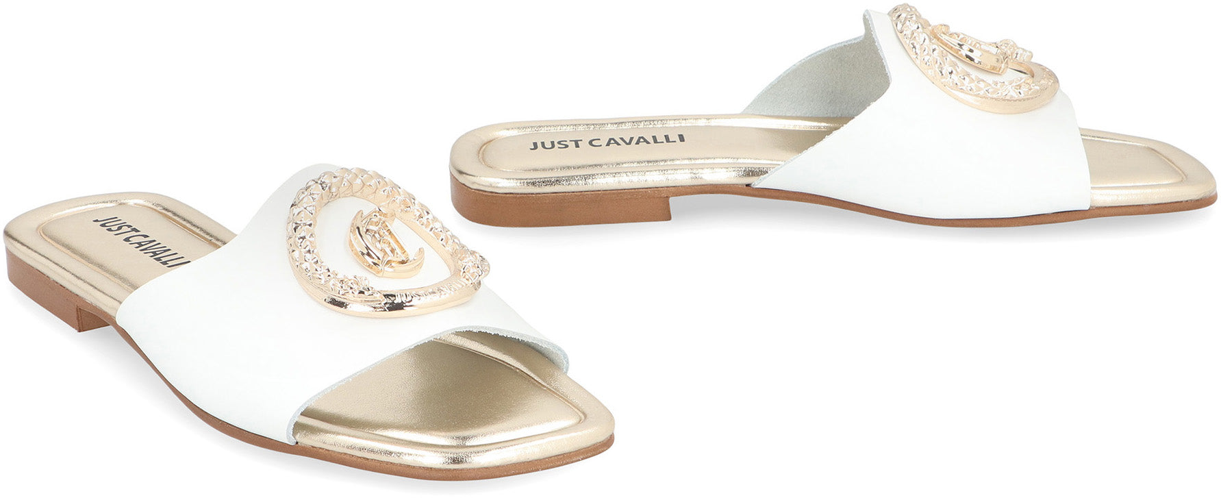 JUST CAVALLI Elegant Leather Slide Sandals for Women