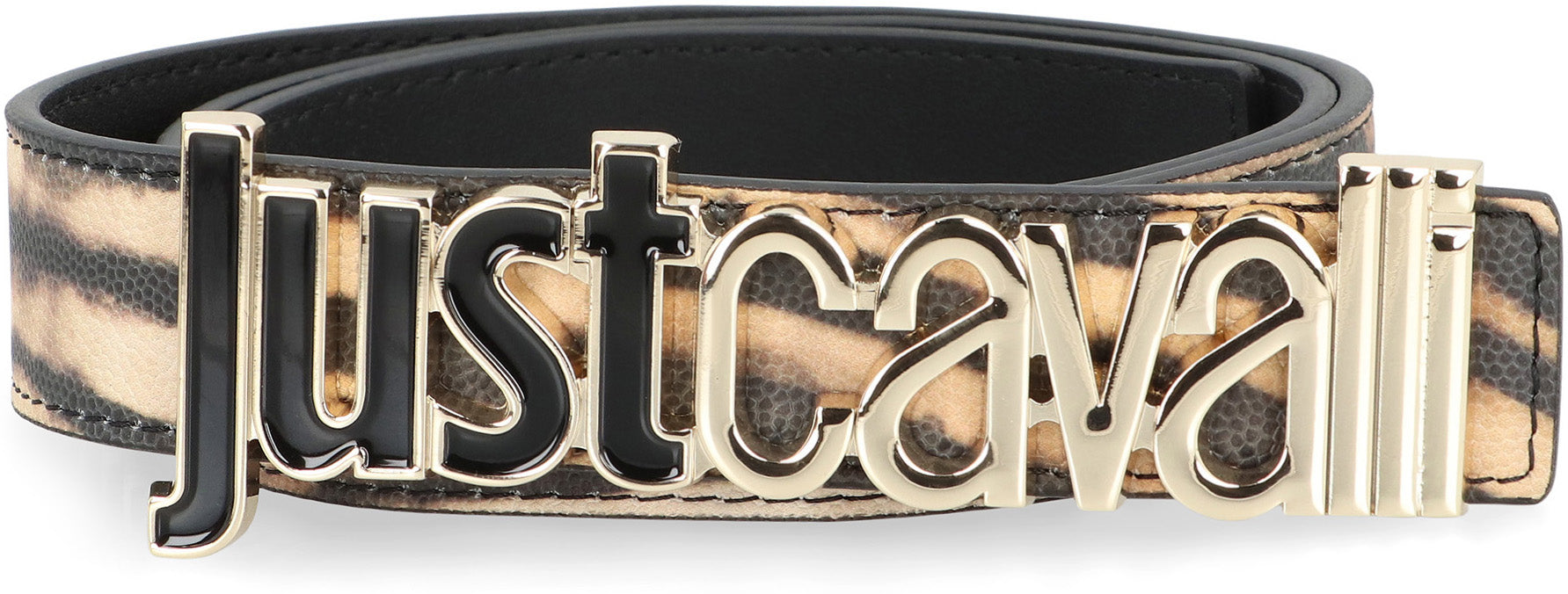 JUST CAVALLI Patent Leather Printed Belt - 3 cm Height