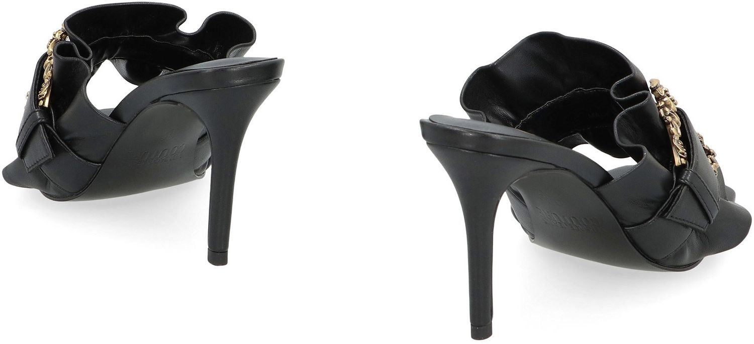 VERSACE JEANS COUTURE Emily Adjustable Front Strap Stiletto Sandals