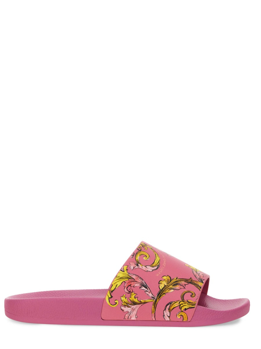 VERSACE JEANS COUTURE Slide Sandal with Logo for Women - SS25 Collection