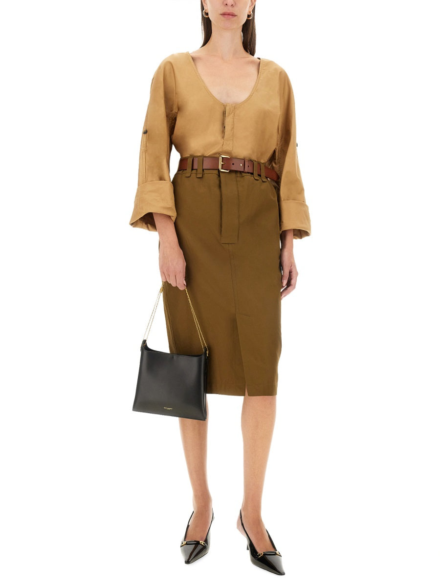 SAINT LAURENT Henley Blouse - Regular Fit, Size 38