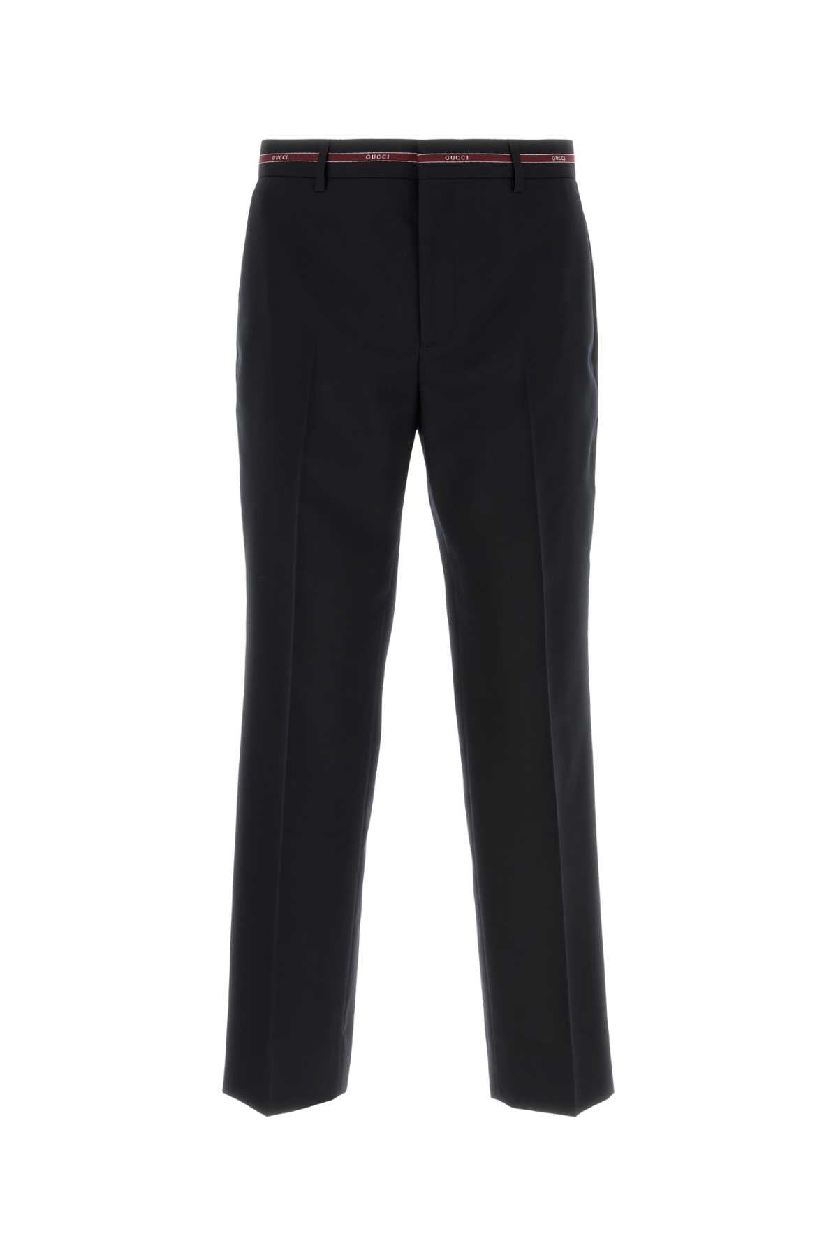 GUCCI Wool Selvedge Pants with Horn Detailing for Men