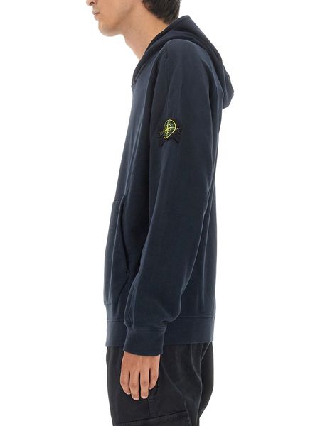 STONE ISLAND Soft Cotton Hoodie with Compass Patch