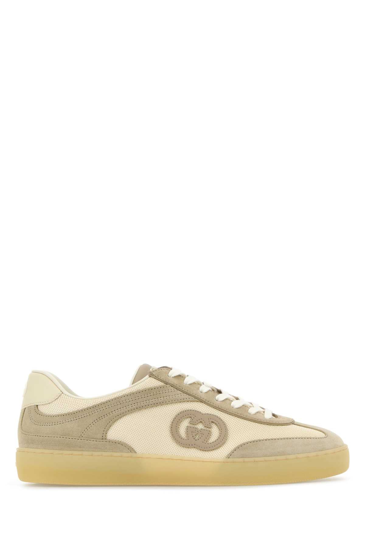 GUCCI Two-Tone Mesh and Suede Sneakers for Men
