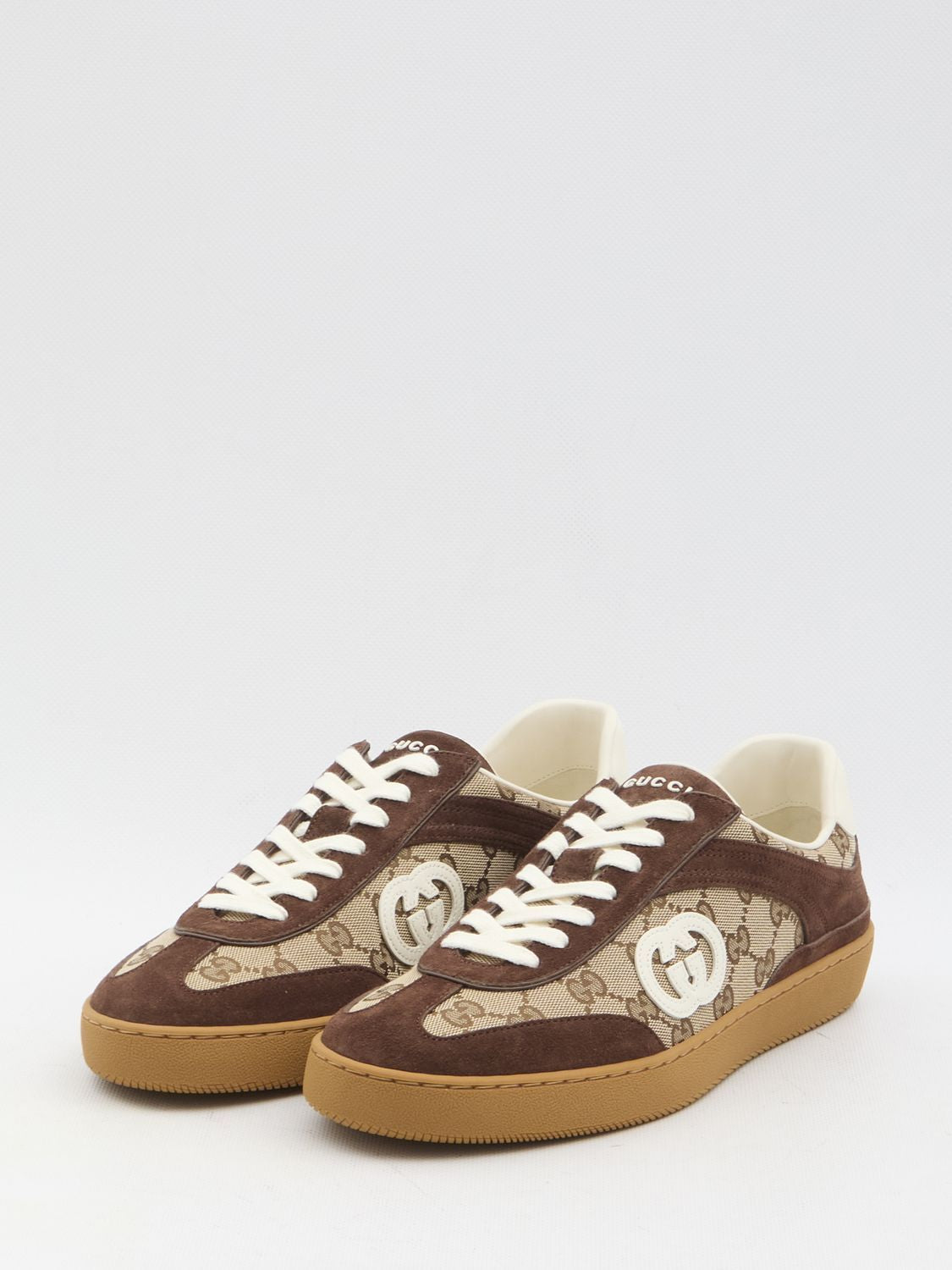 GUCCI Fabric and Leather Sneaker