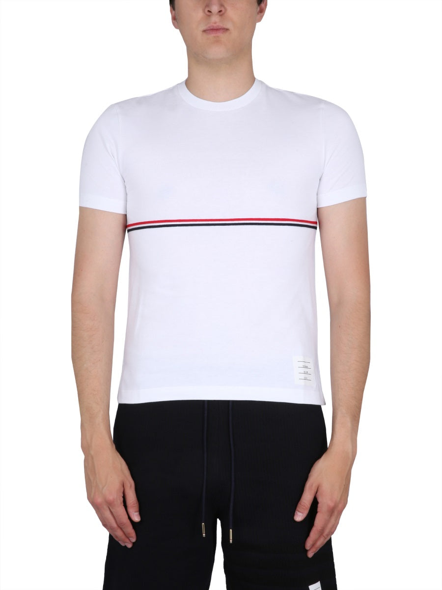 THOM BROWNE Slim Fit RWB Stripe T-Shirt - Size 10