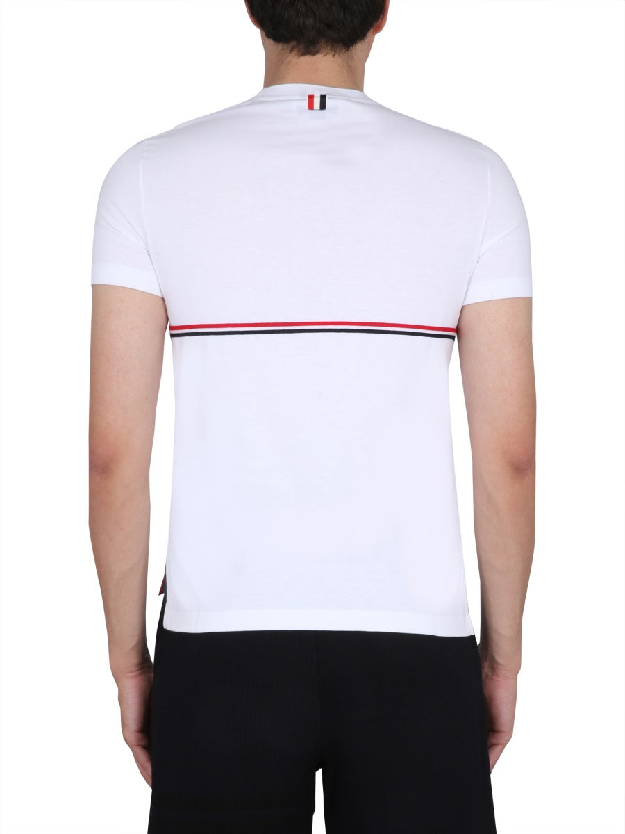 THOM BROWNE Slim Fit RWB Stripe T-Shirt - Size 10