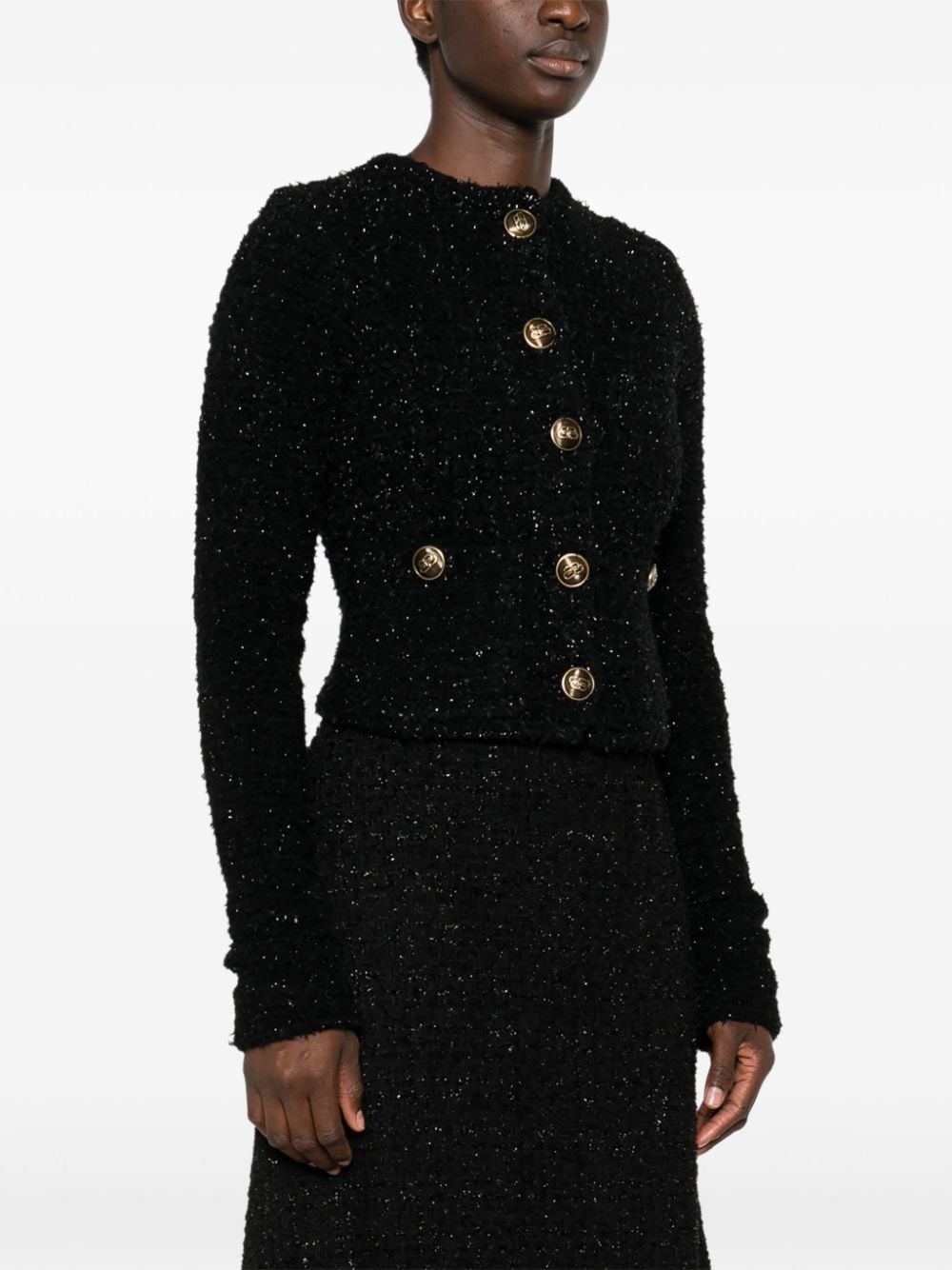 BALENCIAGA Bouclé Cropped Jacket
