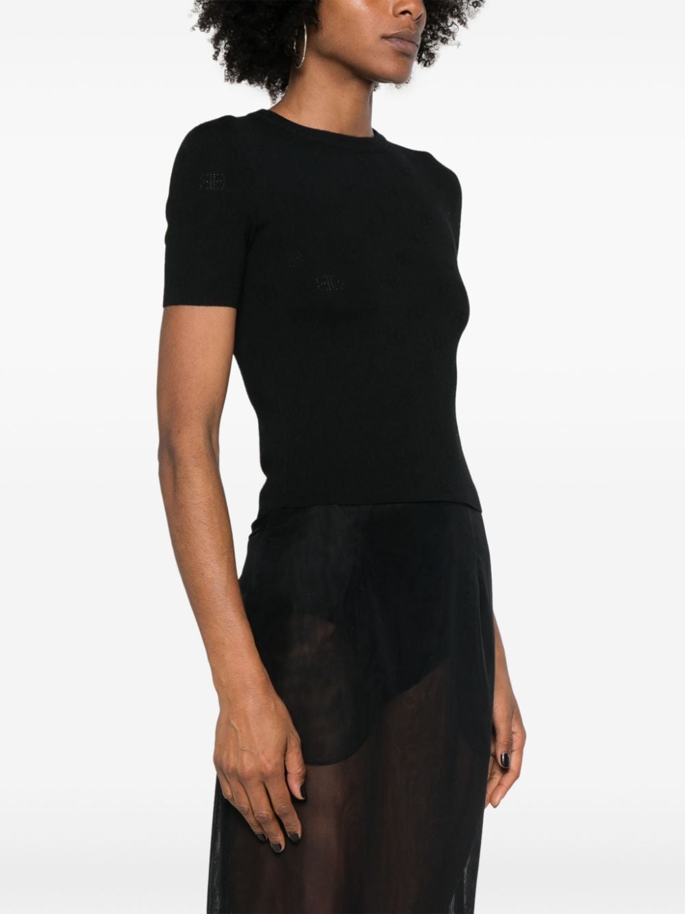 BALENCIAGA Open-Knit Mini Wool Top