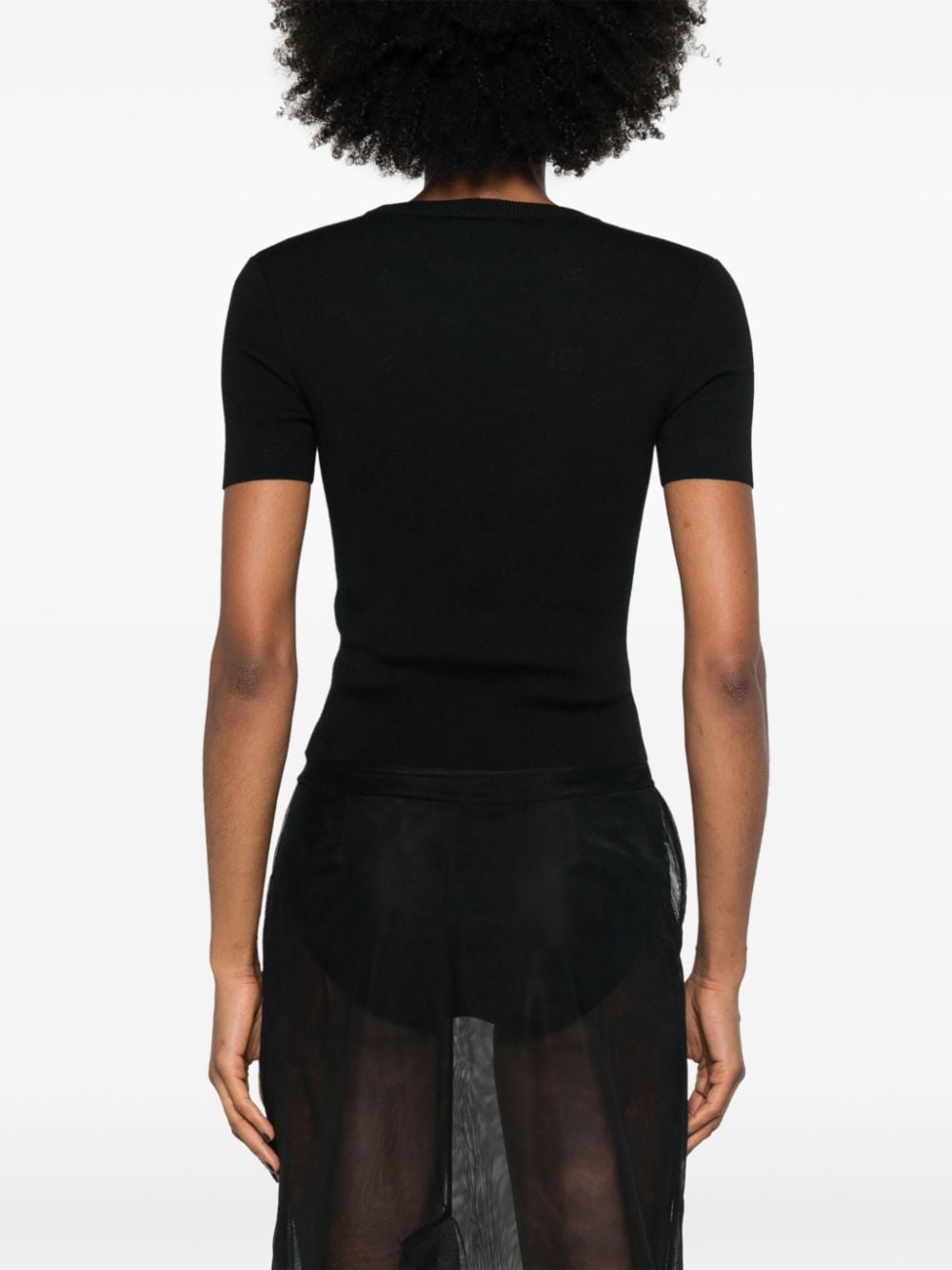 BALENCIAGA Open-Knit Mini Wool Top