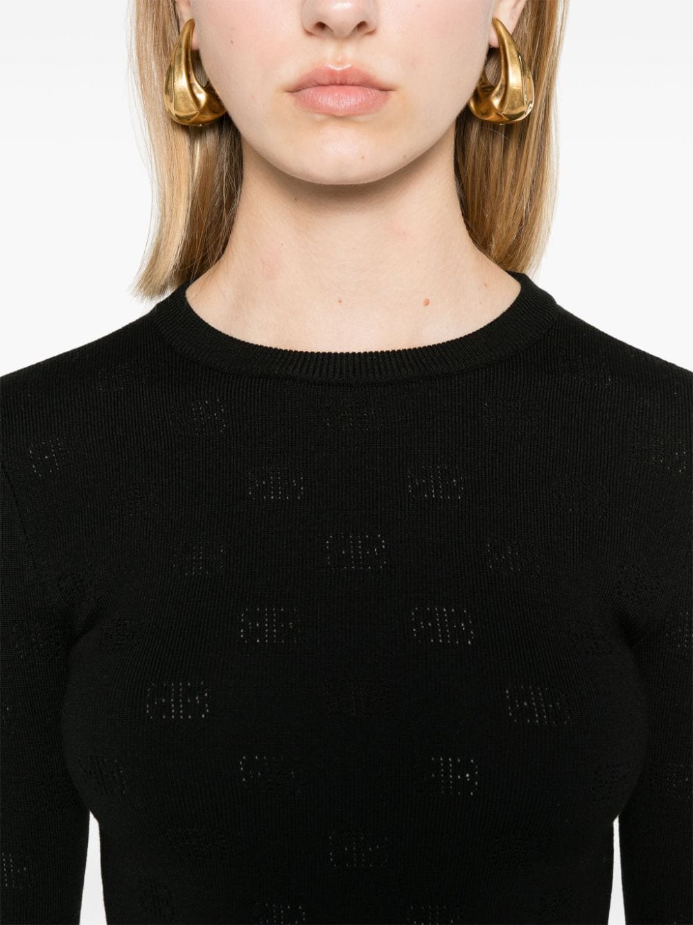BALENCIAGA Open-Knit Wool Top for Women