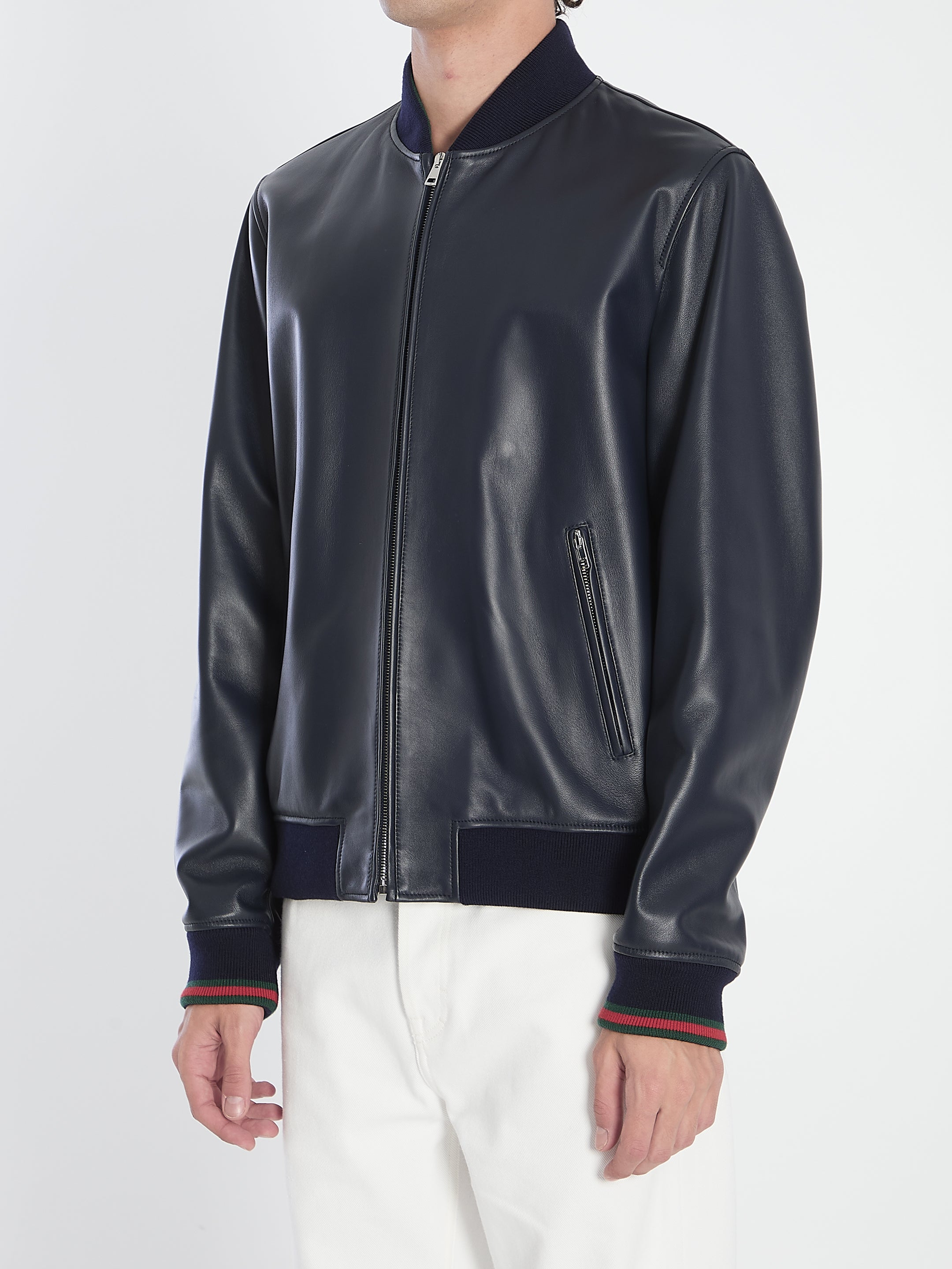 GUCCI Men's Matte Light Nappa Bomber Jacket
