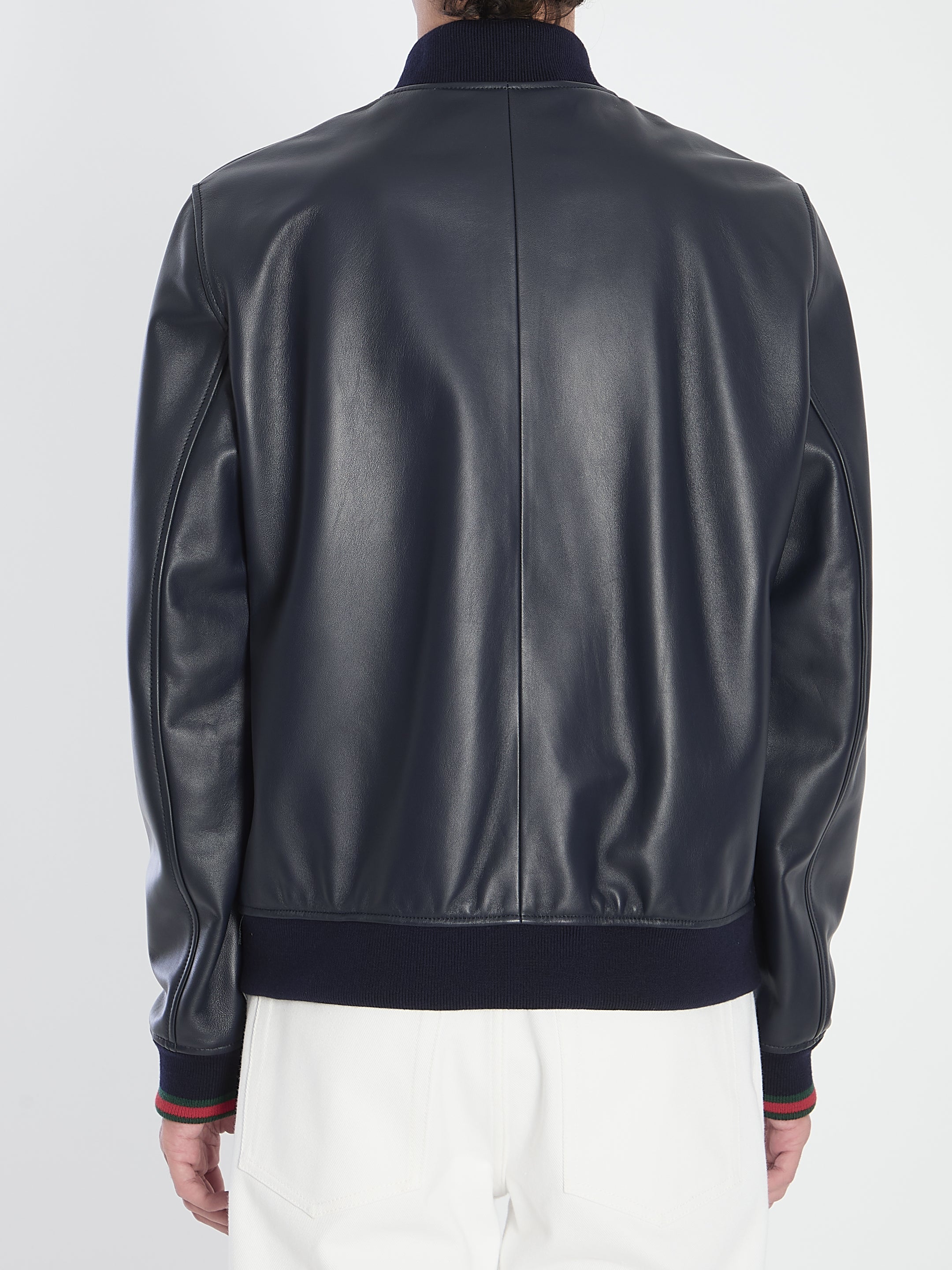 GUCCI Men's Matte Light Nappa Bomber Jacket