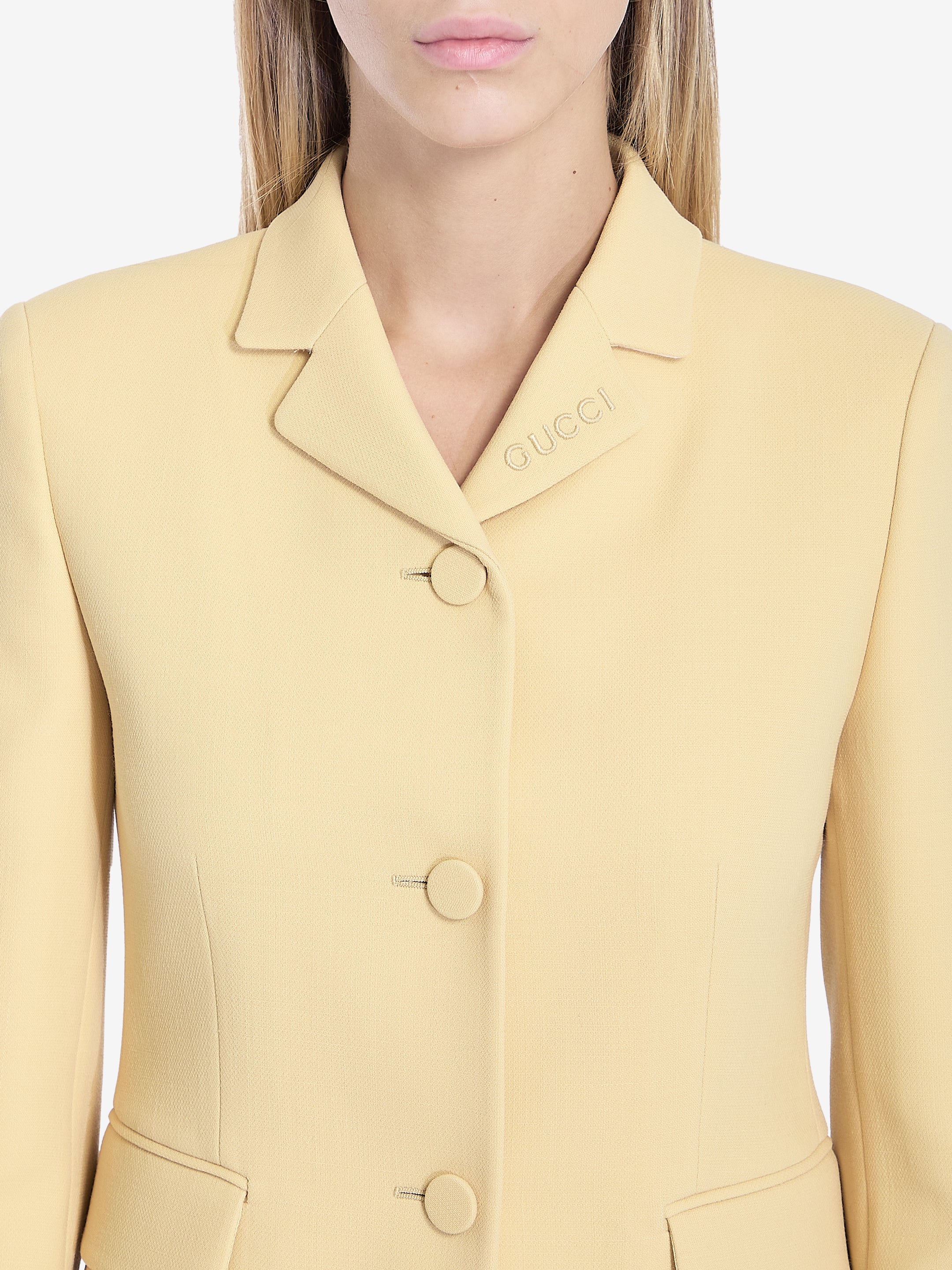 GUCCI Wool Creased Pleated Jacket