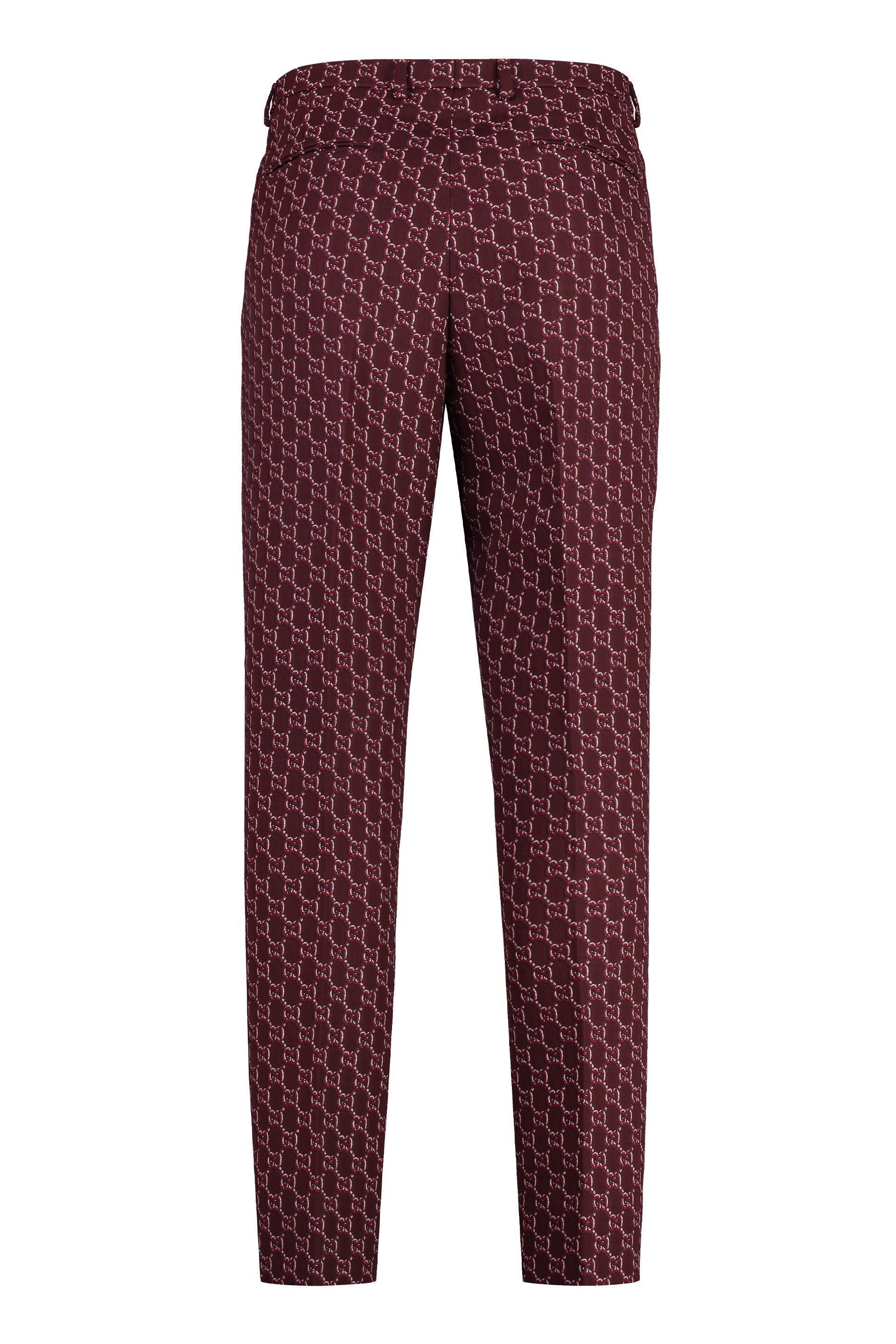 GUCCI Men's Wool Trousers with Jacquard Motif
