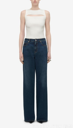 ALEXANDER MCQUEEN Wide-Leg Denim Jeans for Women - FW24