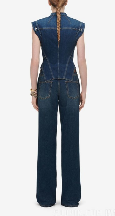 ALEXANDER MCQUEEN Wide-Leg Denim Jeans for Women - FW24