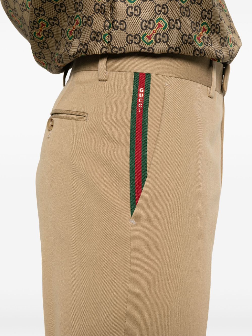 GUCCI Tailored Trousers with Signature Web-Stripe Trim