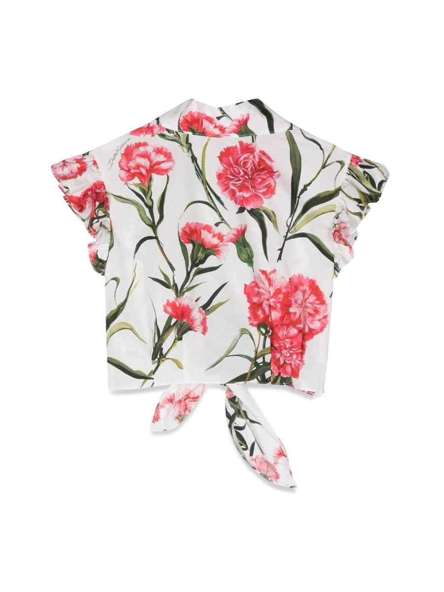 DOLCE & GABBANA Mini Floral Print Shirt for Girls