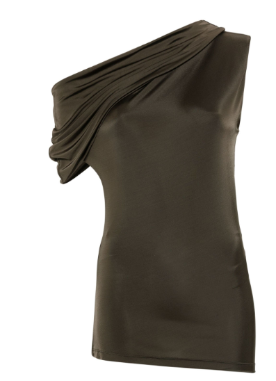 ALEXANDER MCQUEEN One-Shoulder Ruched Mini Top