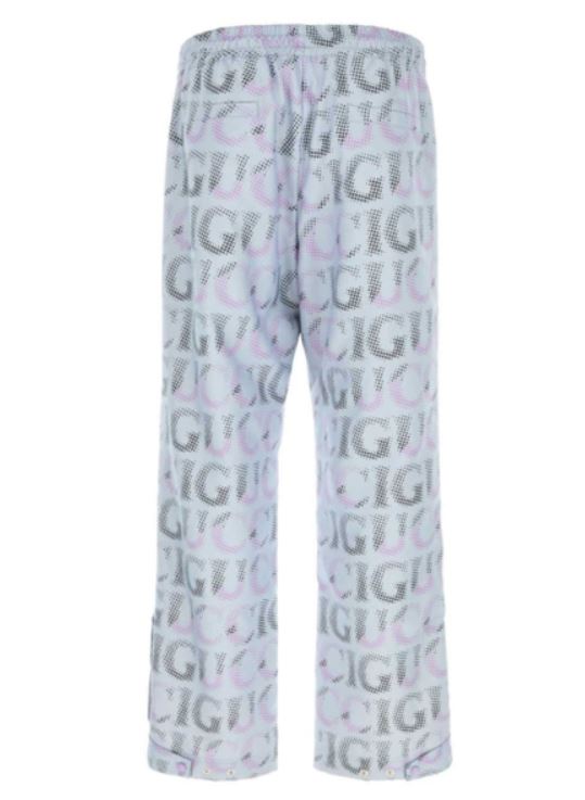 GUCCI Premium All-Over Logo Print Trousers - Straight Leg