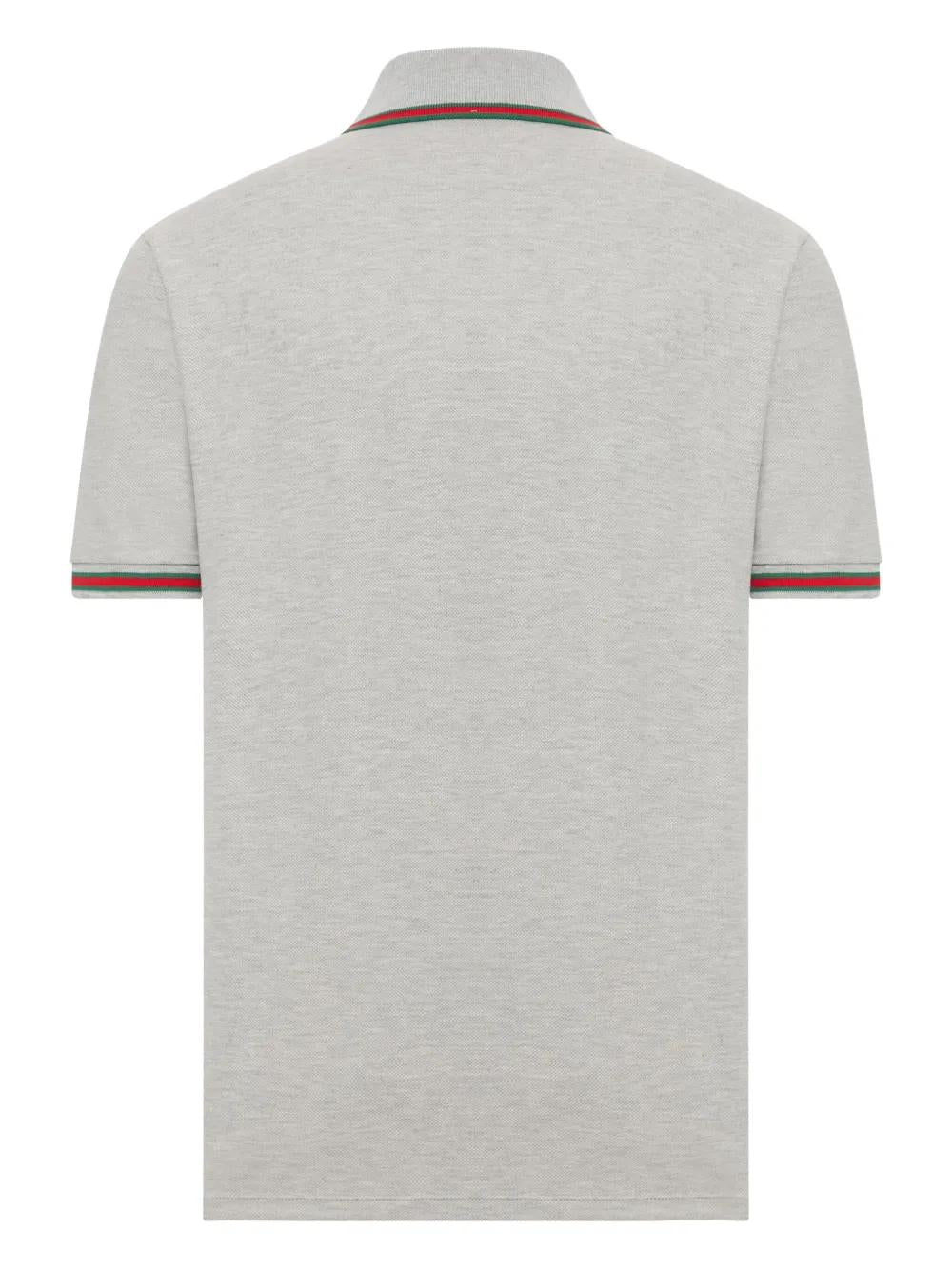 GUCCI Embroidered Logo Cotton Polo Shirt for Men