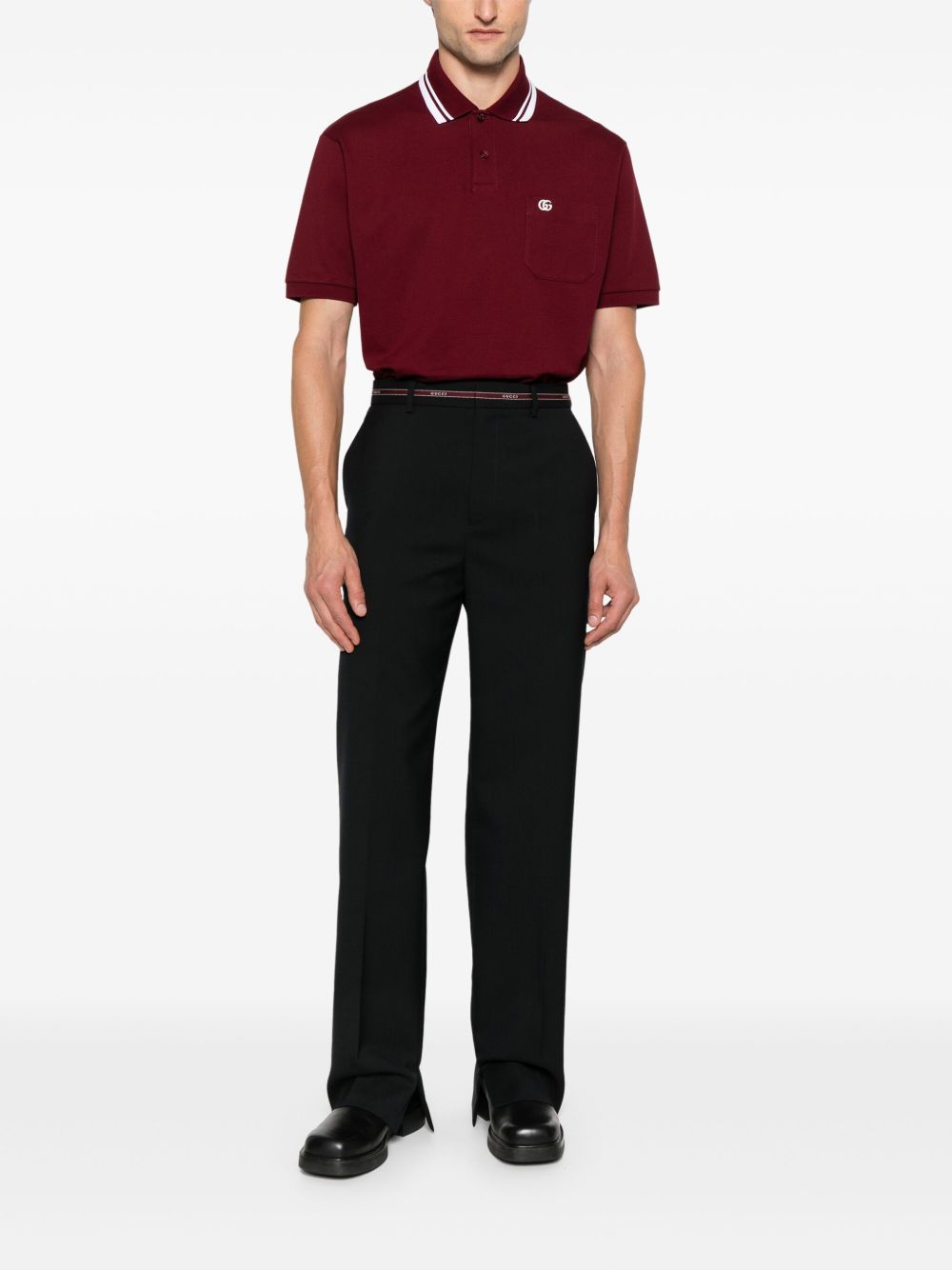 GUCCI Stretch Cotton Piqué Polo Shirt for Men
