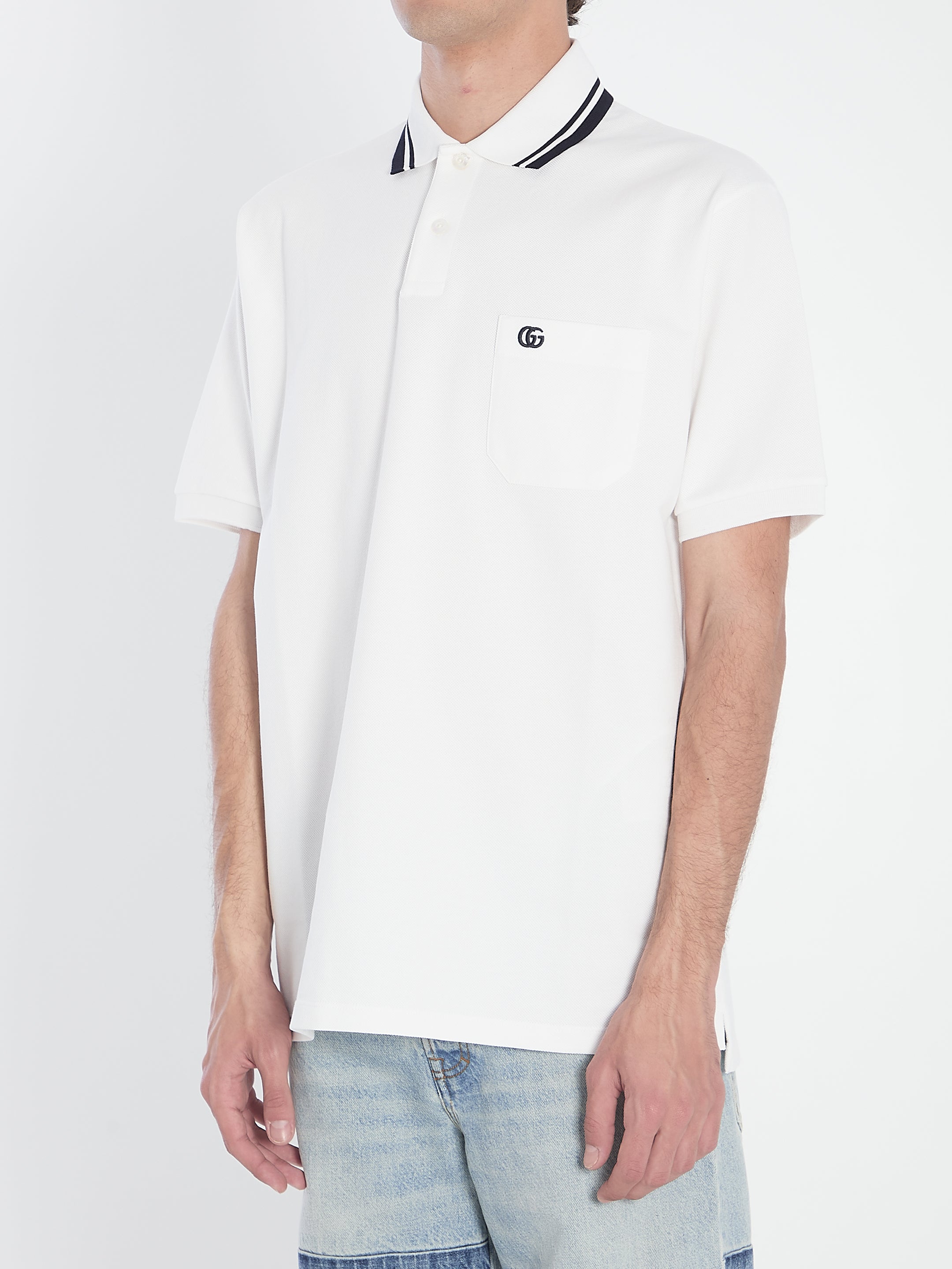 GUCCI Stretch Cotton Piqué Polo Shirt