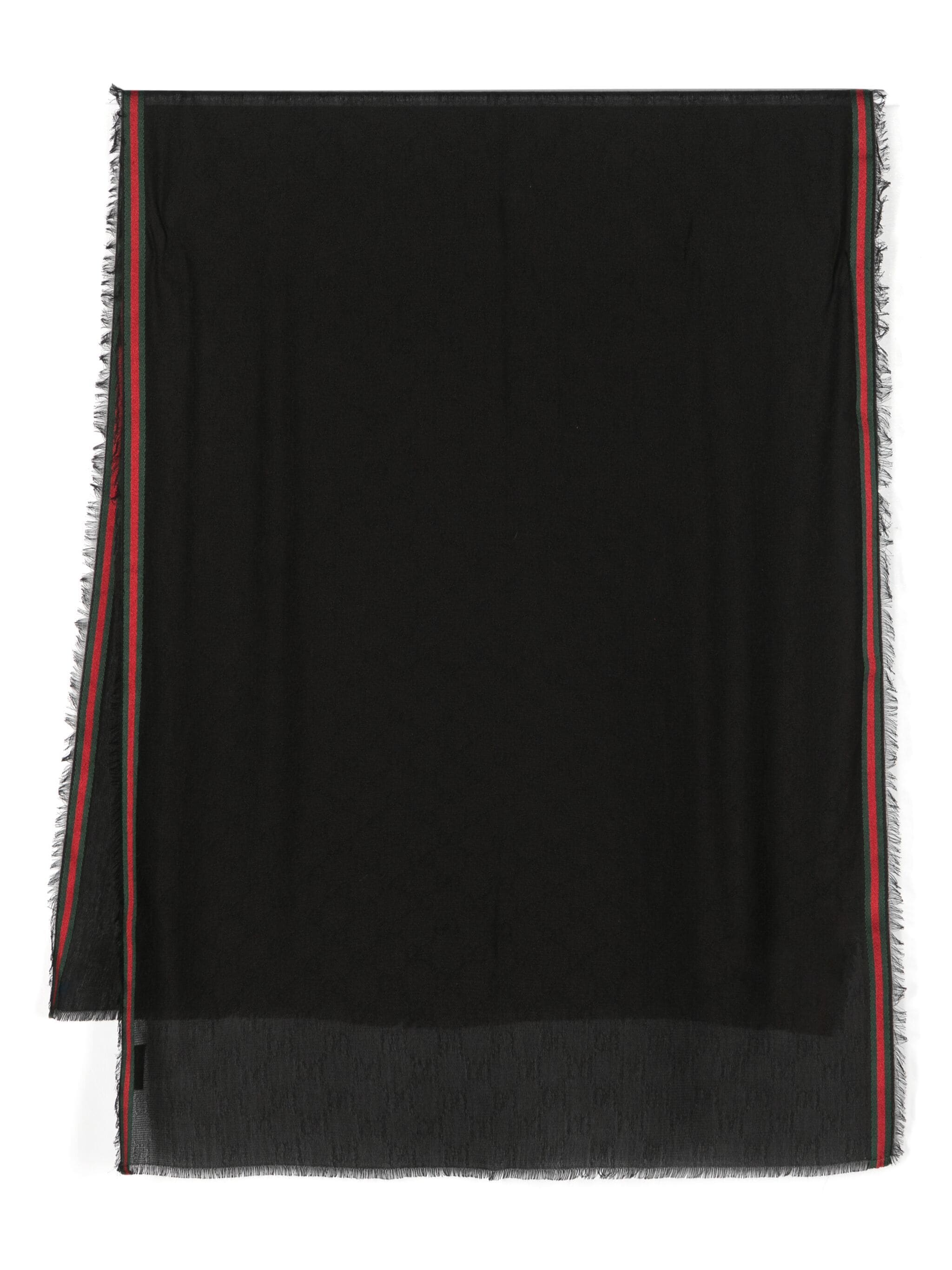 GUCCI Cotton-Silk Blend Scarf with Fringed Edges, 70x180 cm