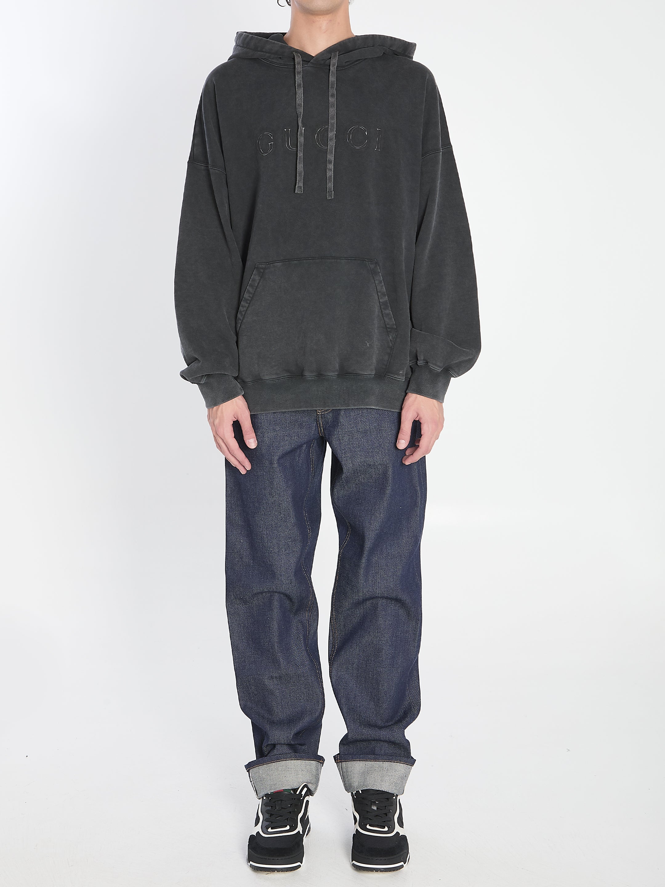 GUCCI Vintage Effect Hooded Sweatshirt