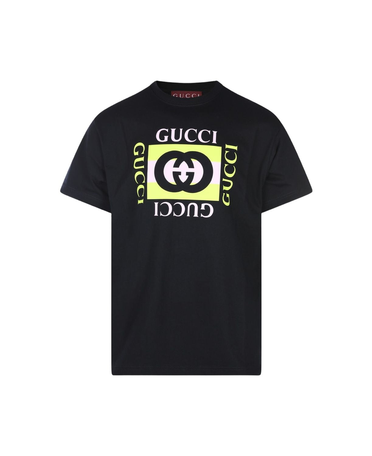 GUCCI Cotton T-Shirt with Interlocking G Print - Size L