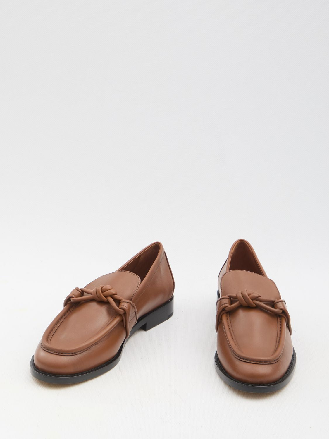 BOTTEGA VENETA Vintage-Effect Leather Loafers