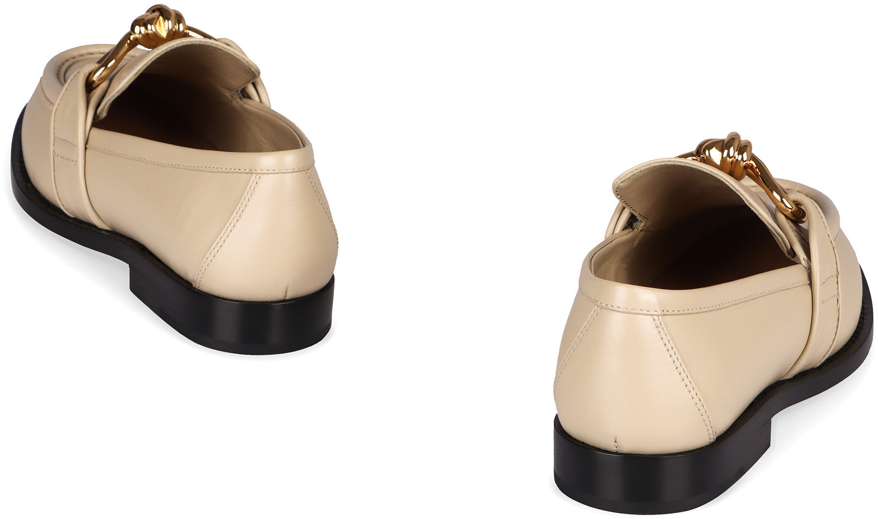 BOTTEGA VENETA Leather Loafers with Front Knot Detail