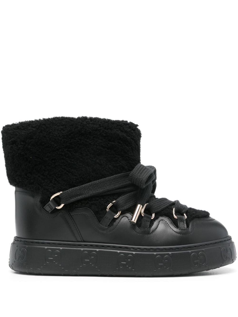 GUCCI Faux Shearling Ankle Boots